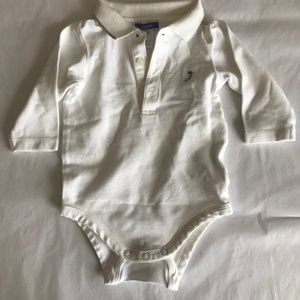 Jacadi long sleeve polo baby bodysuit